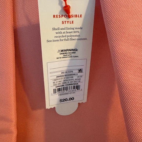 Cat and Jack NET Floral Pink Backpack with Pockets - Picture 4 of 10